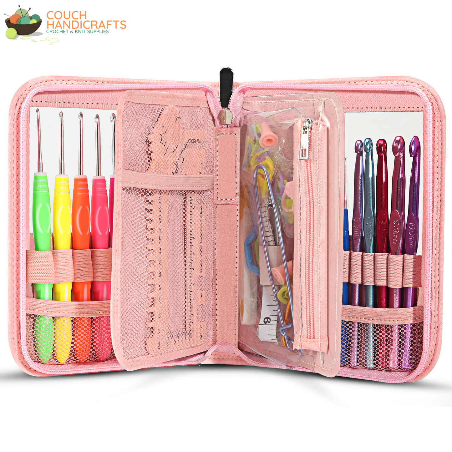 60pcs Crochet Kit with Case - Couch Handicrafts