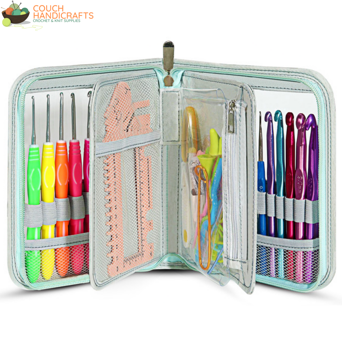 60pcs Crochet Kit with Case - Couch Handicrafts
