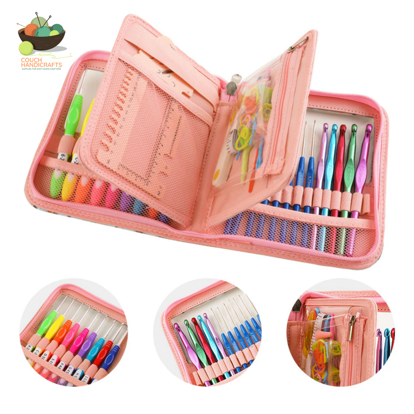 60pcs Crochet Kit with Case - Couch Handicrafts