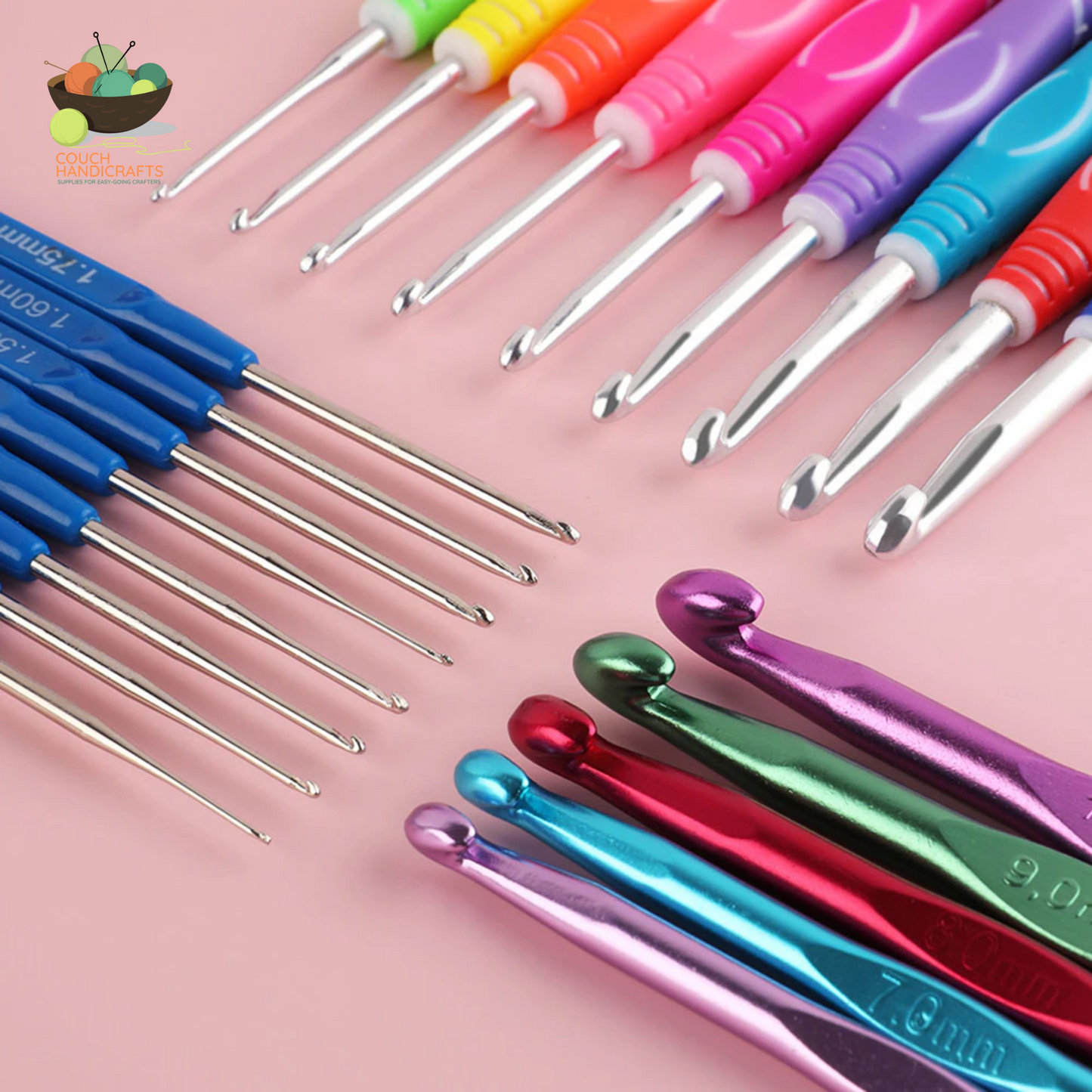 60pcs Crochet Kit with Case - Couch Handicrafts