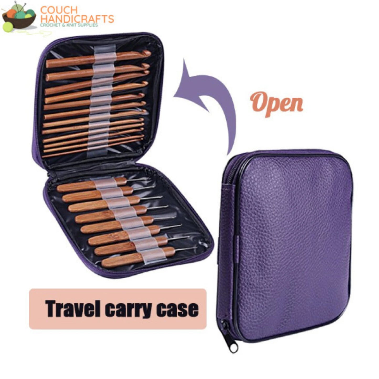 Crochet Hook Set with Tunisian / Afghan and Small Crochet Needles with Case Kit