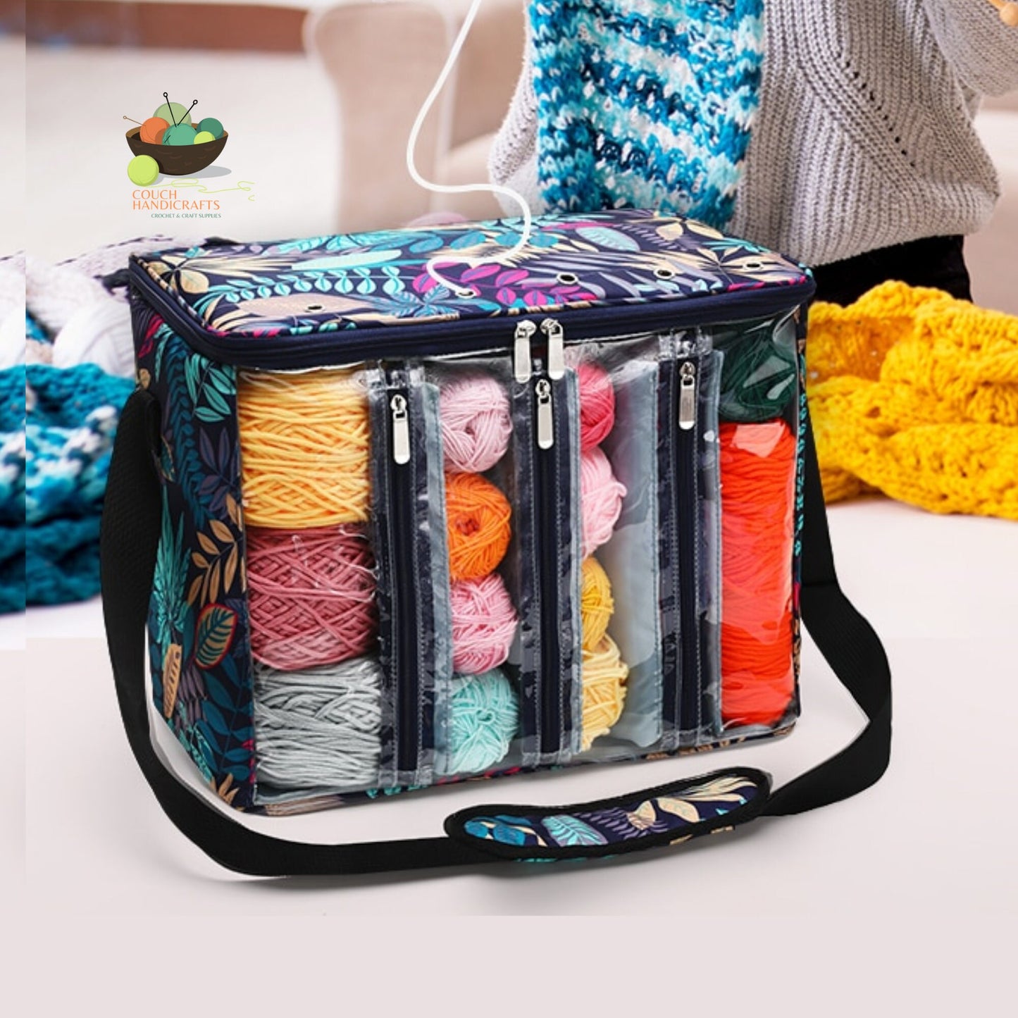 Yarn Bag Knitting and Crochet Yarn Storage Organizer and Dispenser Gift for Knitter