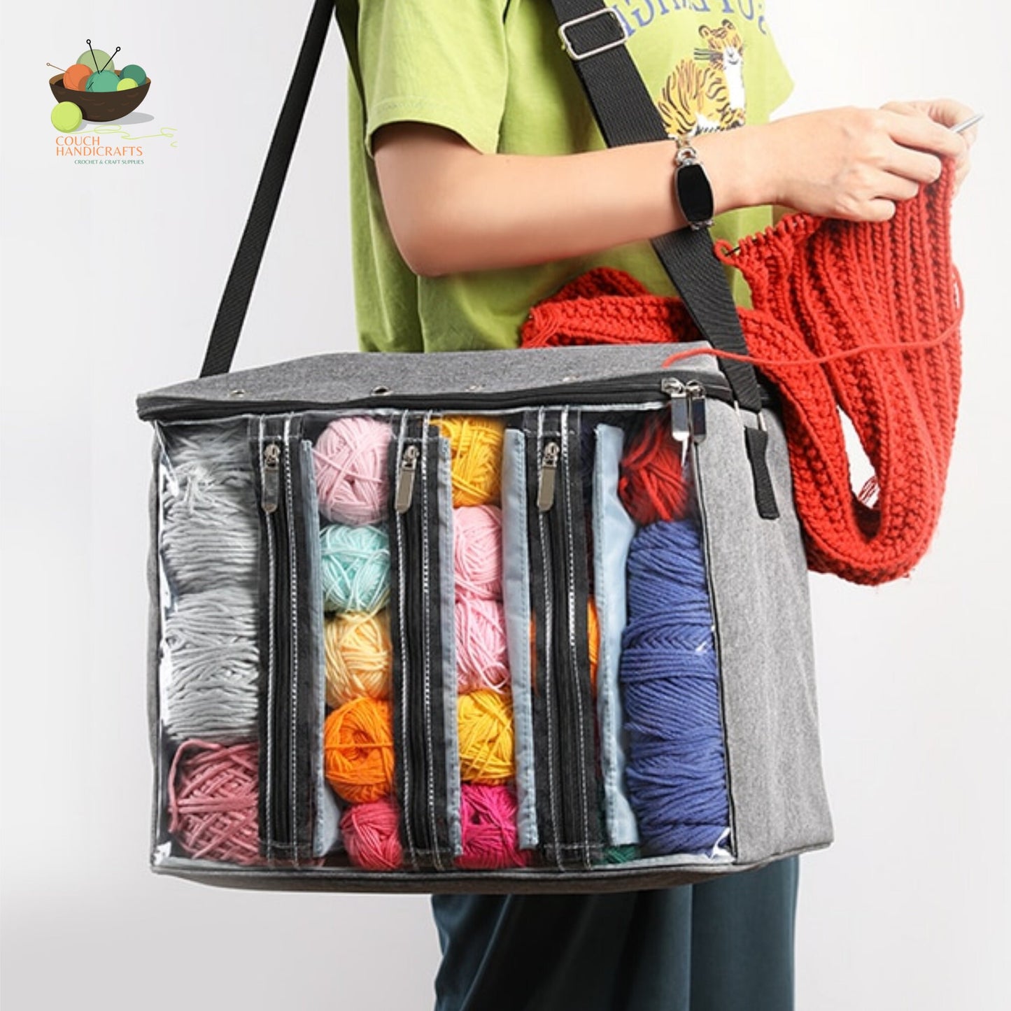 Yarn Bag Knitting and Crochet Yarn Storage Organizer and Dispenser Gift for Knitter