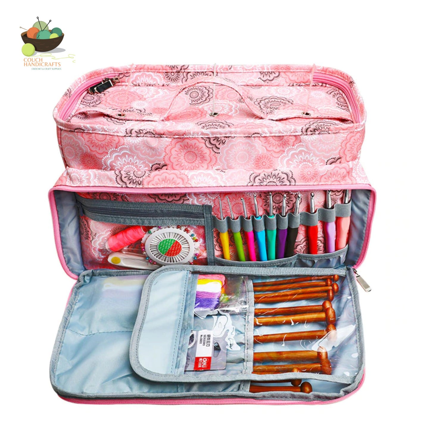 Yarn Storage Bag with Zipper and Front Pocket