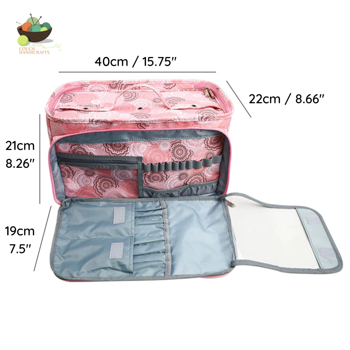 Yarn Storage Bag with Zipper and Front Pocket