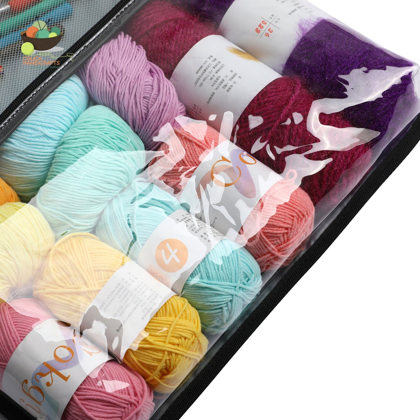 Yarn Wall Hanging Storage, Holder, Protector and Foldable Organiser for Crochet and Knitting