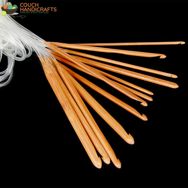Tunisian Crochet Hooks - Clear Cable (3-10mm) - Couch Handicrafts