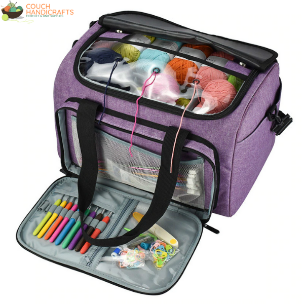 Wide Boxy Bag - Couch Handicrafts Purple