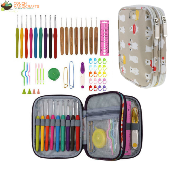 55pcs Crochet Set - Couch Handicrafts B - Polar Bear