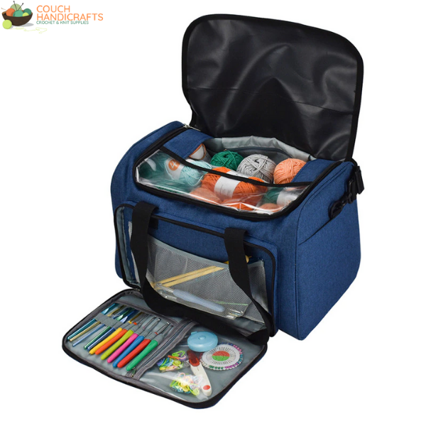 Wide Boxy Bag - Couch Handicrafts Blue