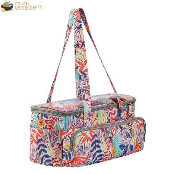 Long Boxy Shoulder Bag - Couch Handicrafts Floral Orange