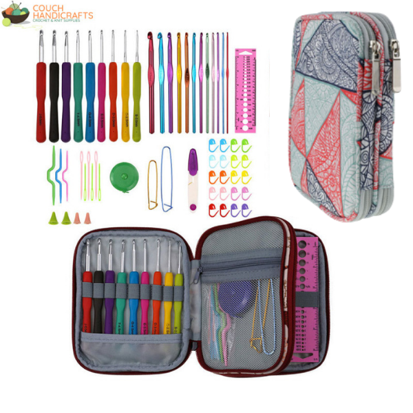 55pcs Crochet Set - Couch Handicrafts A - Grey Art