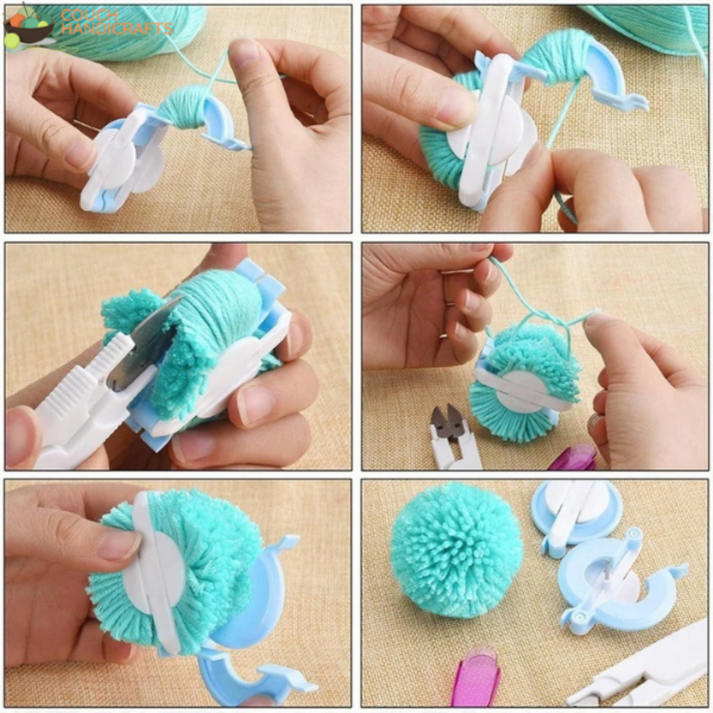 4 Pcs 4 Sizes Pom-pom Maker - Couch Handicrafts