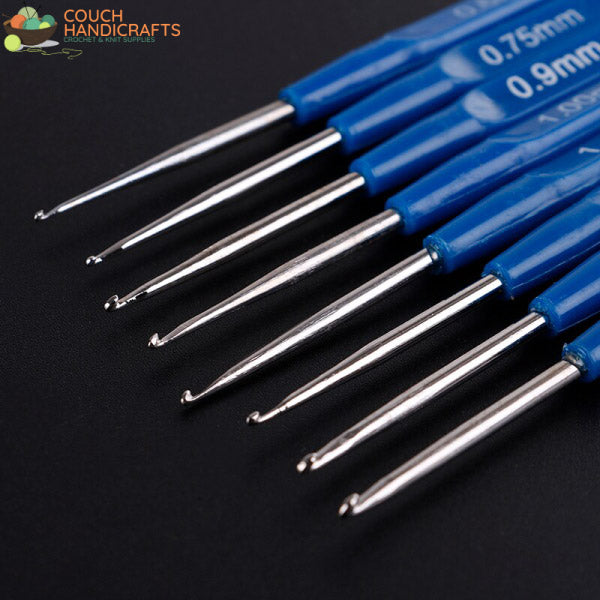 Ergonomic Thread & Lacework Hooks Set (0.6-1.75mm) - Couch Handicrafts
