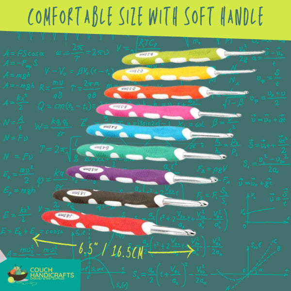 Highly-Ergonomic Crochet Hooks (2.0-6.0mm) - Couch Handicrafts