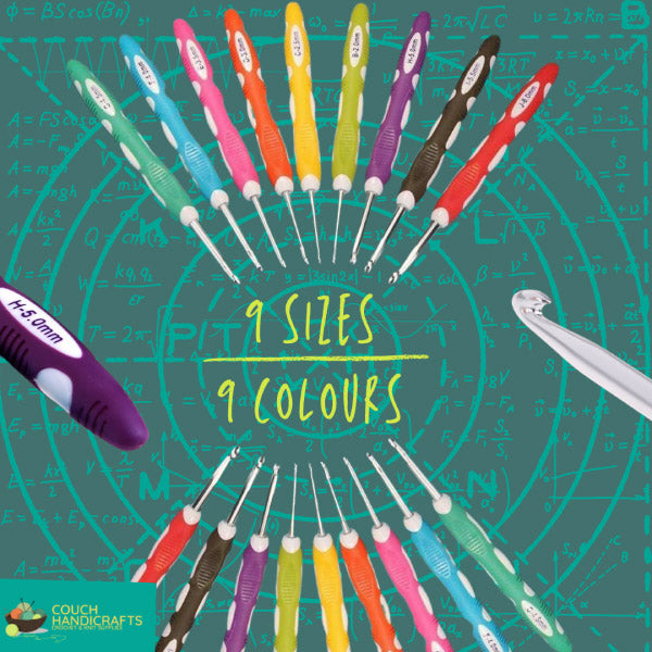 Highly-Ergonomic Crochet Hooks (2.0-6.0mm) - Couch Handicrafts