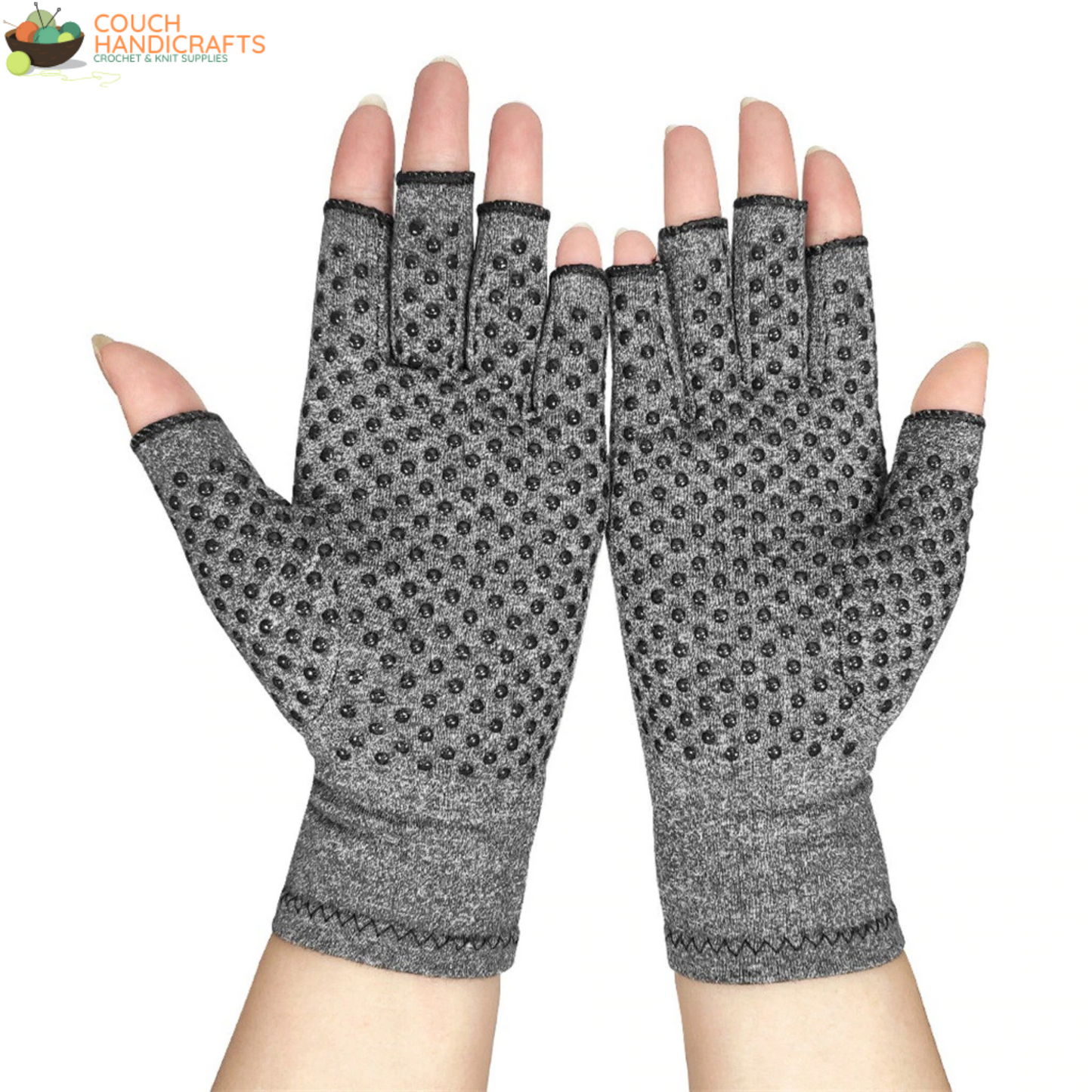 Fingerless Compression Gloves for Carpal Tunnel Support and Rheumatoid Arthritis Relief - Couch Handicrafts