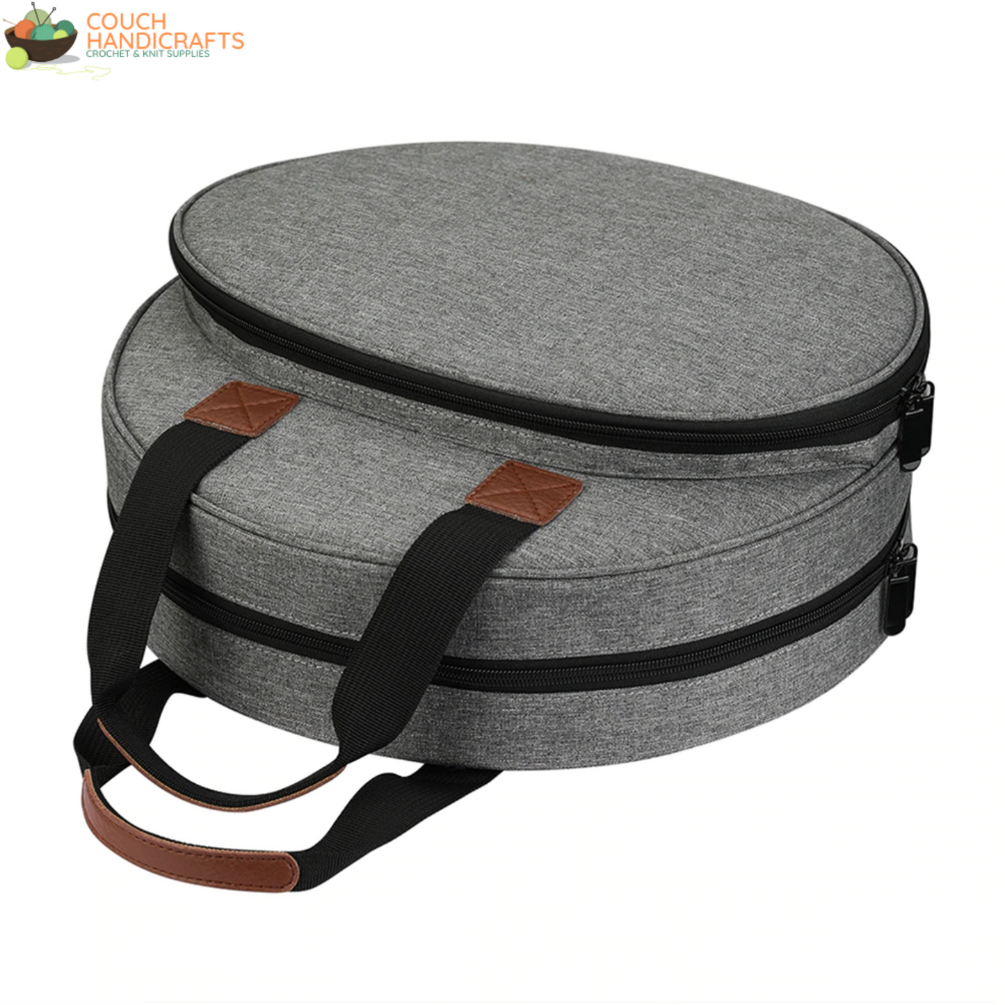 Modern Cross Stitch Project Bag for Embroidery and Needlework with Hoops Storage - Couch Handicrafts