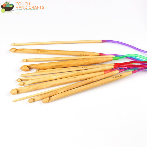 Tunisian Crochet Hooks - Coloured Cable (3-10mm) - Couch Handicrafts