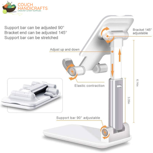 Foldable Mobile Phone/Pad Stand - Couch Handicrafts