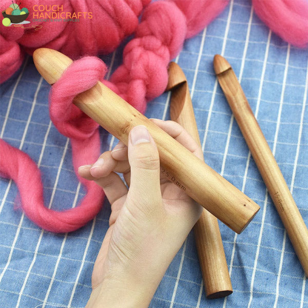 Large Bamboo 1 Piece (15/20/25mm) Crochet Hook - Couch Handicrafts