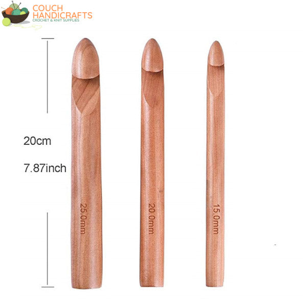 Large Bamboo 1 Piece (15/20/25mm) Crochet Hook - Couch Handicrafts
