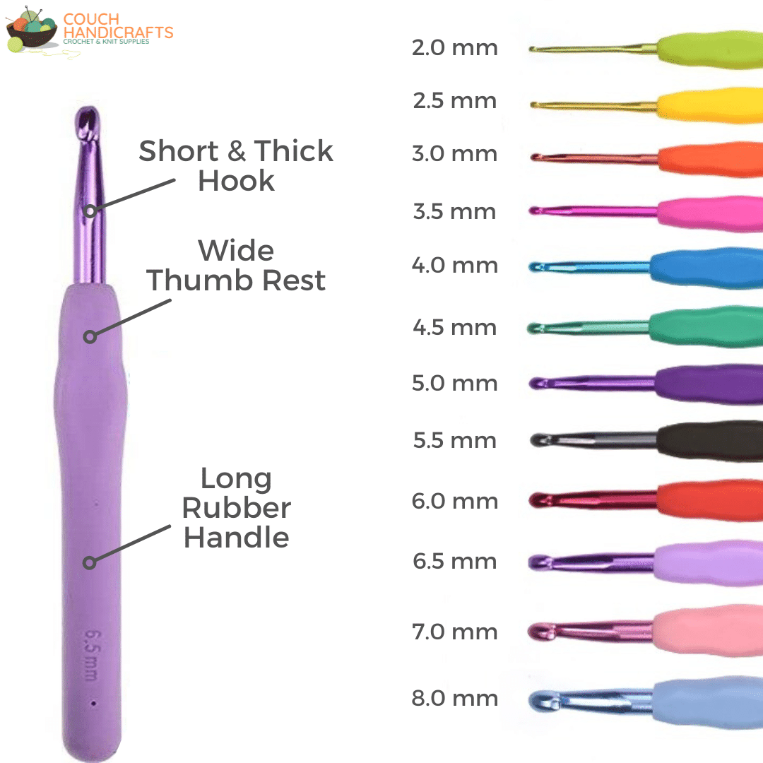 Rainbow Soft-Handle Set with Bag (2-8mm) - Couch Handicrafts
