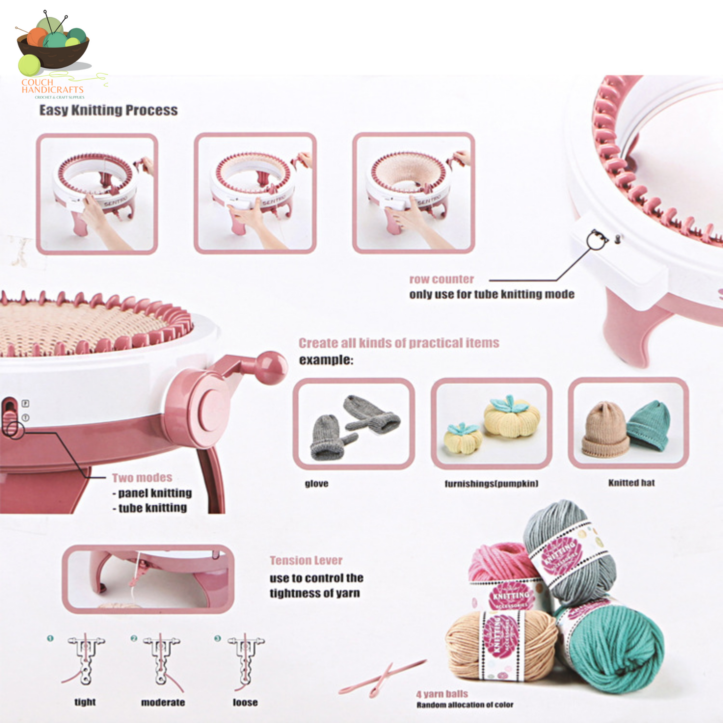 Sentro Knitting Machines with Drill Adaptor - Couch Handicrafts
