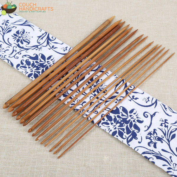 Tunisian 14Pcs - 14"/35cm (3-10mm) Bamboo Crochet Needles - Couch Handicrafts