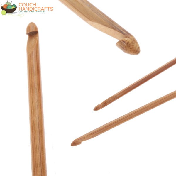 Tunisian 14Pcs - 14"/35cm (3-10mm) Bamboo Crochet Needles - Couch Handicrafts
