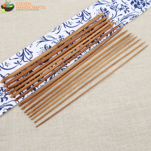 Tunisian 14Pcs - 14"/35cm (3-10mm) Bamboo Crochet Needles - Couch Handicrafts