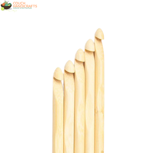 3pcs Holed Bamboo Tunisian Hooks (4-8mm) - Couch Handicrafts