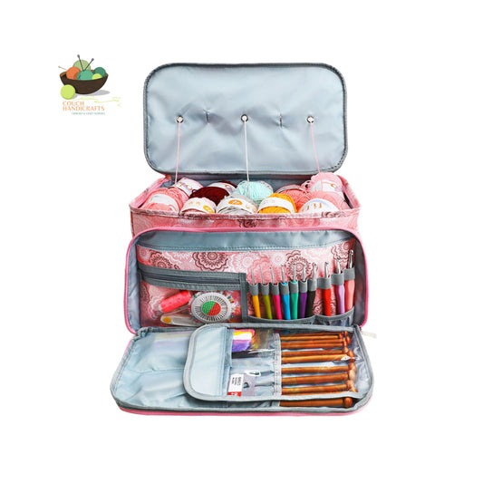 Yarn Storage Bag with Zipper and Front Pocket