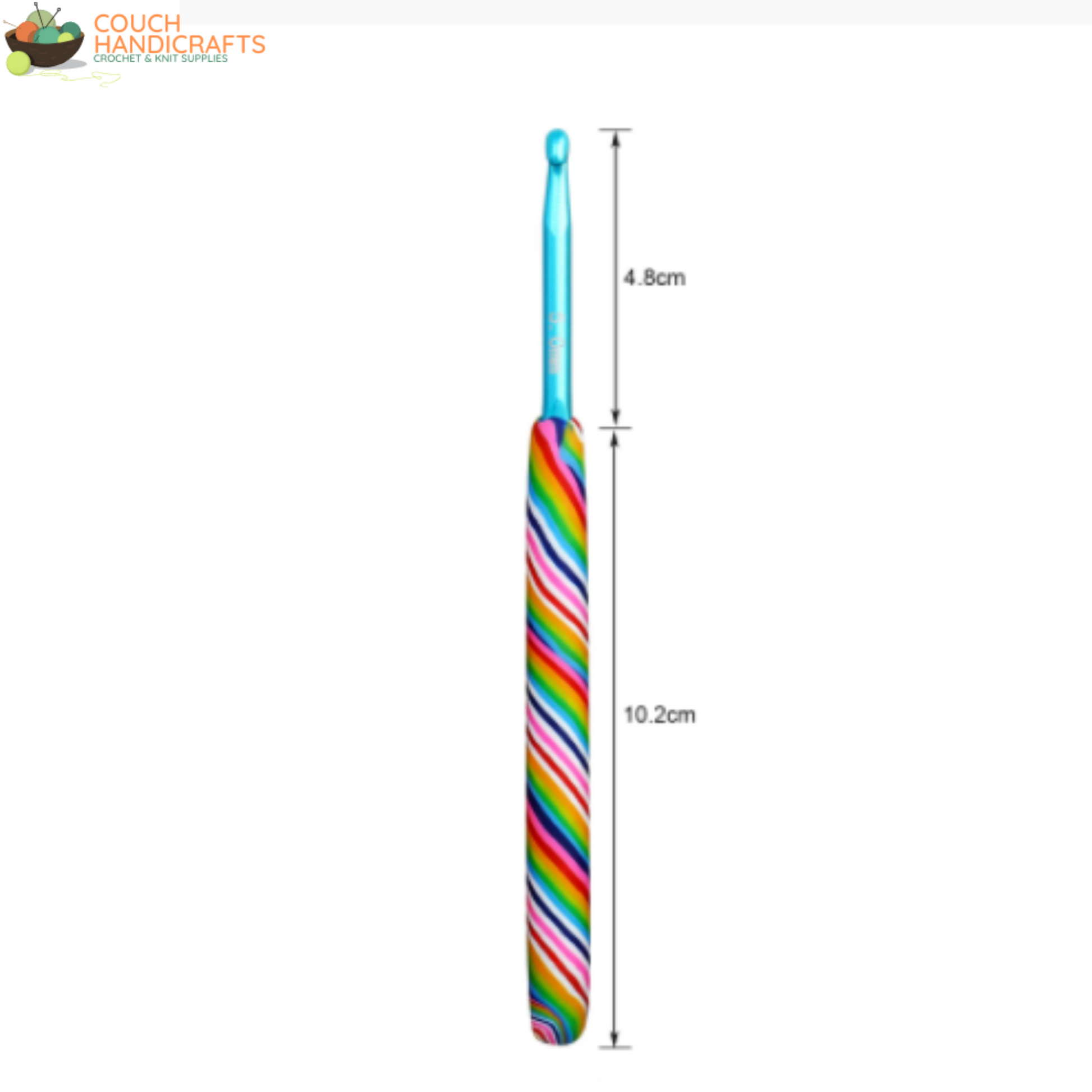 Lollipop Polymer Clay Crochet Hooks Set, Perfect Beginner Kit, Colourful and Ergonomic Handle - Couch Handicrafts