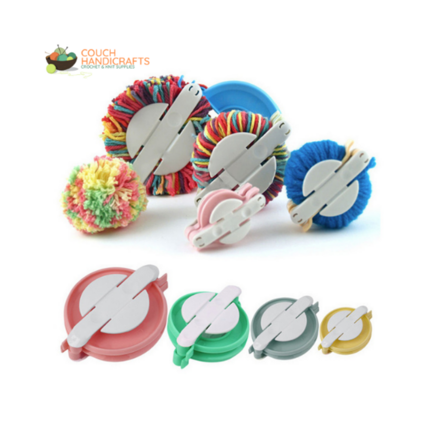 4 Pcs 4 Sizes Pom-pom Maker - Couch Handicrafts