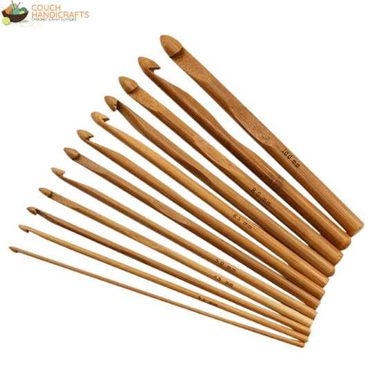Handmade Bamboo Crochet Hooks Set (3-10mm) - Couch Handicrafts