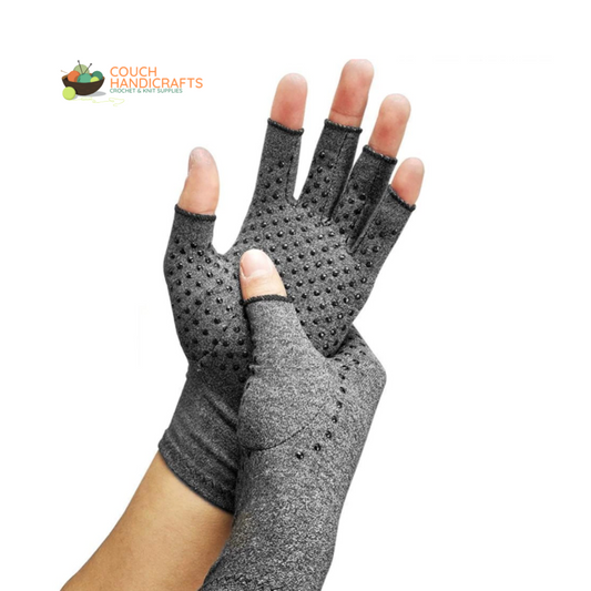 Fingerless Compression Gloves for Carpal Tunnel Support and Rheumatoid Arthritis Relief - Couch Handicrafts