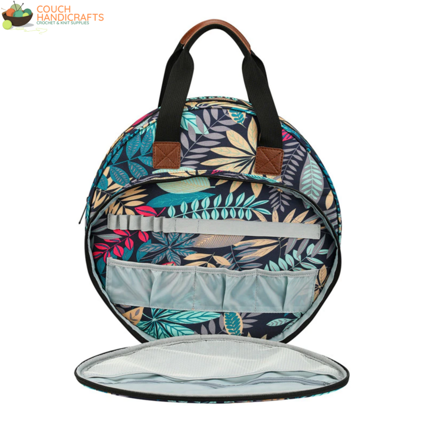 Modern Cross Stitch Project Bag for Embroidery and Needlework with Hoops Storage - Couch Handicrafts