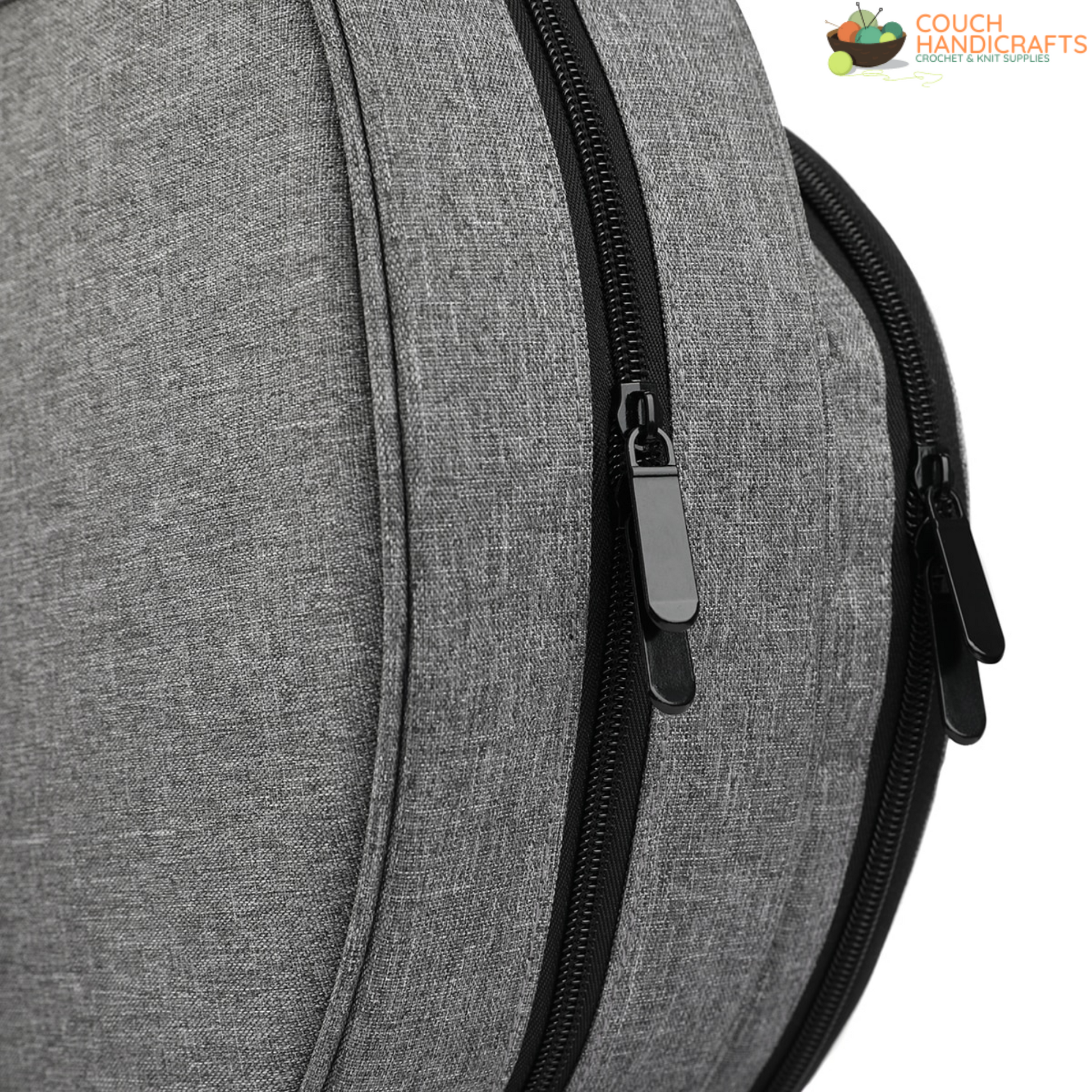 Modern Cross Stitch Project Bag for Embroidery and Needlework with Hoops Storage - Couch Handicrafts