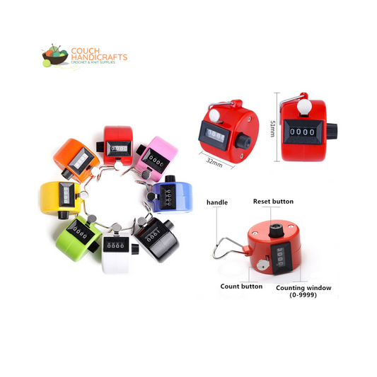 Manual Mechanical Tally Counter for Stitch and Row Counting - Couch Handicrafts