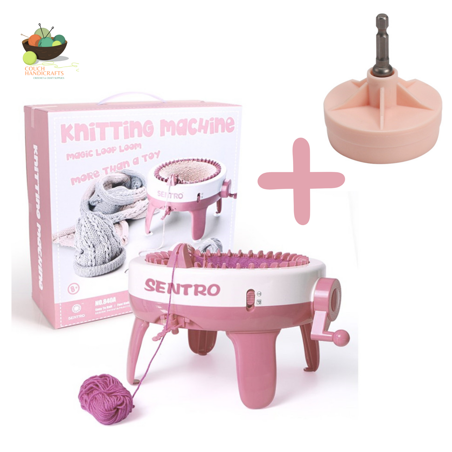 Sentro Knitting Machines with Drill Adaptor - Couch Handicrafts