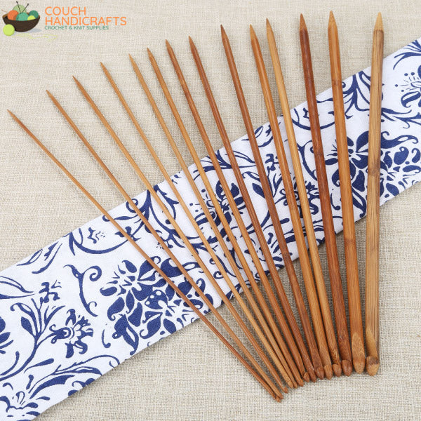 Tunisian 14Pcs - 14"/35cm (3-10mm) Bamboo Crochet Needles - Couch Handicrafts