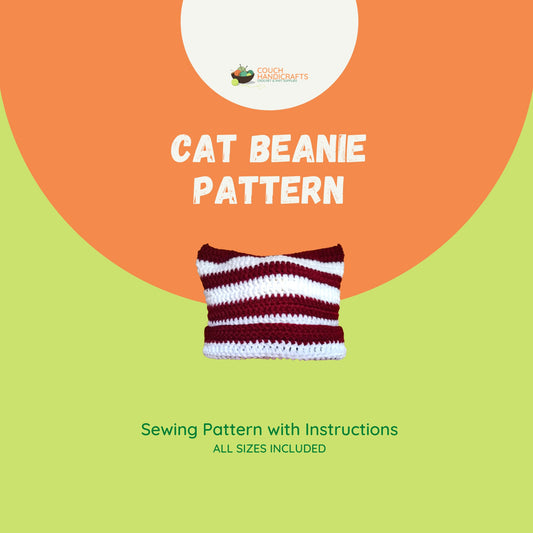 Crochet Cat Hat Beanie Pattern for Babies, Kids and Adults - Download Now PDF File